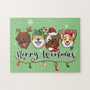 Joyeuse Woofmas Typographie Jigsaw Puzzle