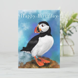 Joyeuses cartes d'anniversaire avec Oiseau de Puff