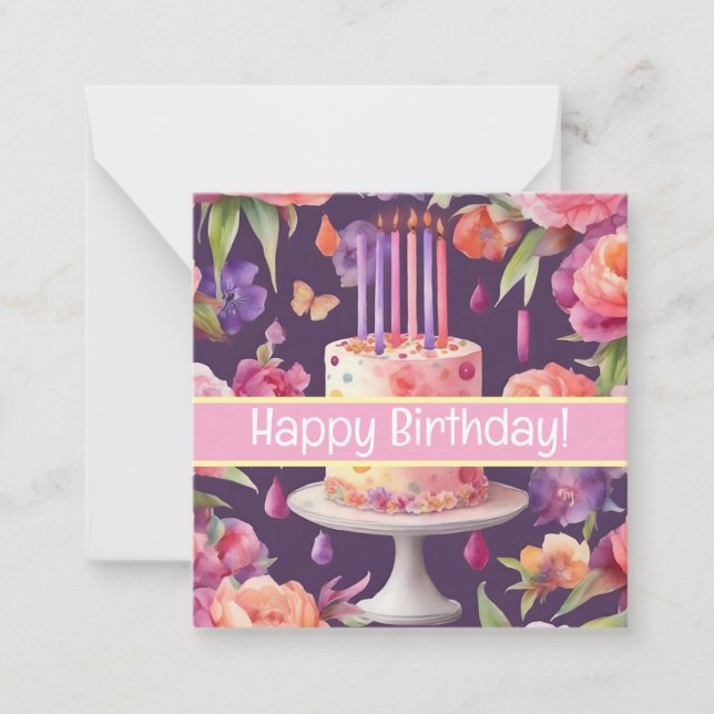 Joyeuses cartes d'anniversaire, mignonette, stock  (Devant)