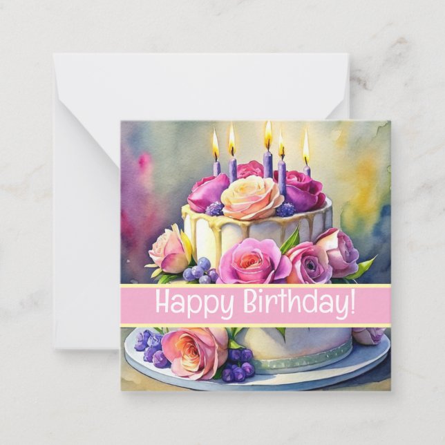 Joyeuses cartes d'anniversaire, mignonette, stock  (Devant)