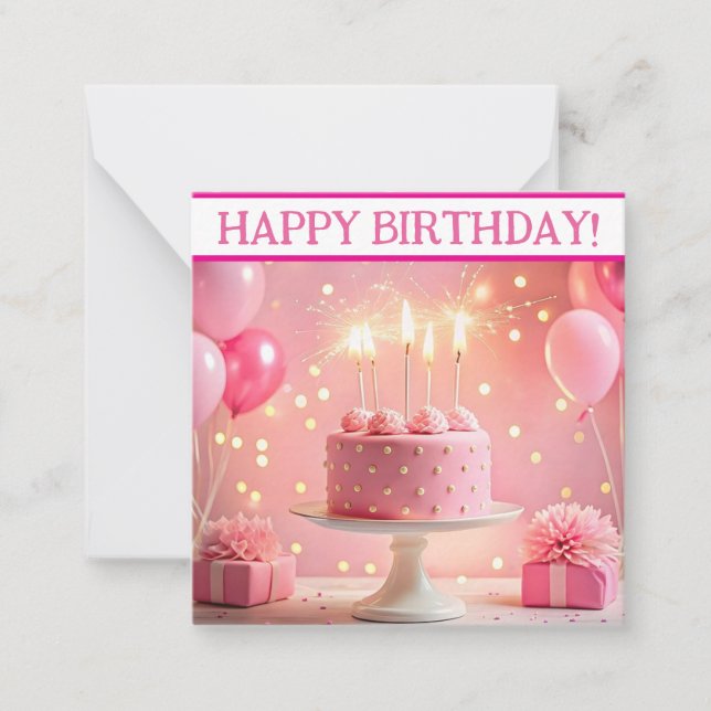 Joyeuses cartes d'anniversaire, mignonette, stock  (Devant)