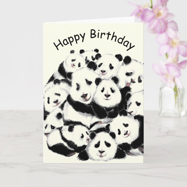 Joyeuses cartes d'anniversaire Panda (Orchidée)