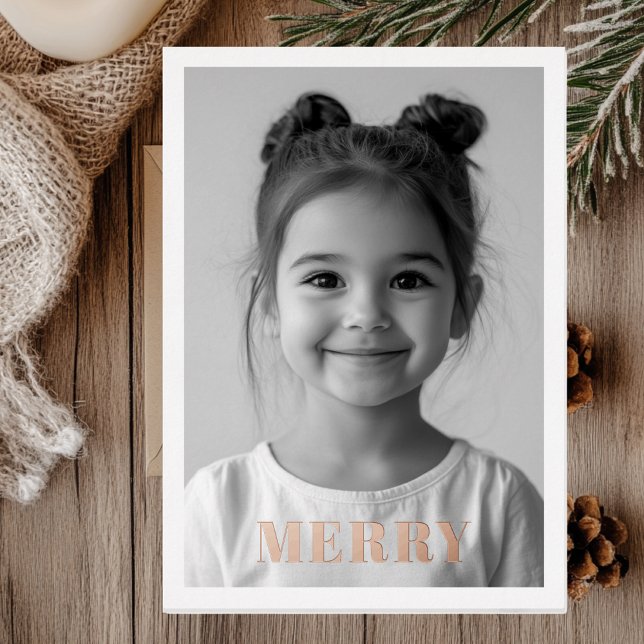 Joyeuses cartes de Noël Rose or | Vacances élégant (Créateur téléchargé)