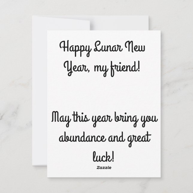 Joyeuses Cartes de Nouvel An Lunaire (Dos)