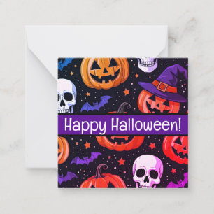 Joyeuses cartes d'halloween, mignonette, stock en