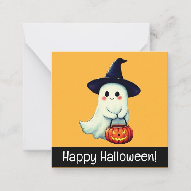 Joyeuses cartes d'halloween, mignonette, stock en  (Devant)