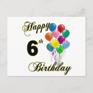Joyeuses cartes postales 6e anniversaire et cartes