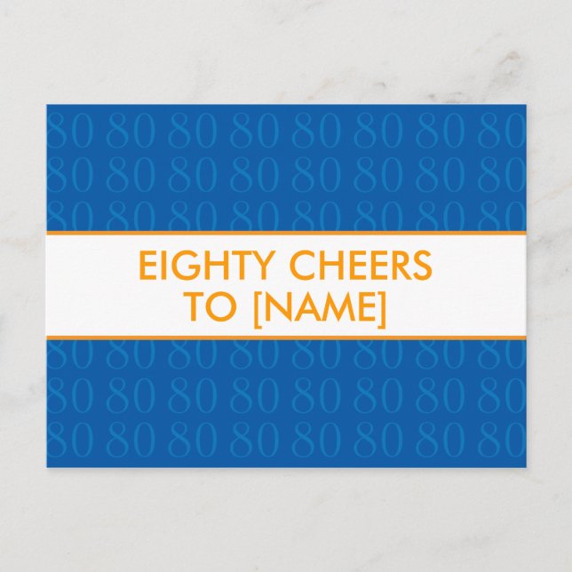 Joyeuses cartes postales 80e anniversaire - Cheers (Devant)