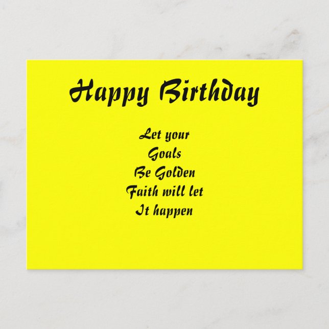 Joyeuses cartes postales de la foi d'anniversaire (Devant)
