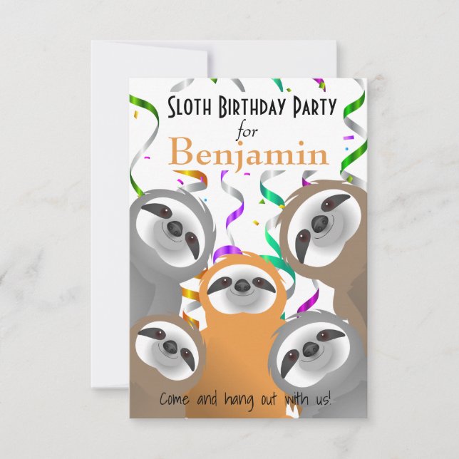 Joyeuses fentes Anniversaire Confetti Invitation (Devant)