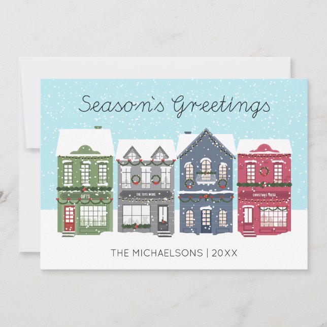 Joyeuses Fêtes à Noël Ville | Carte de Noël photo (Devant)