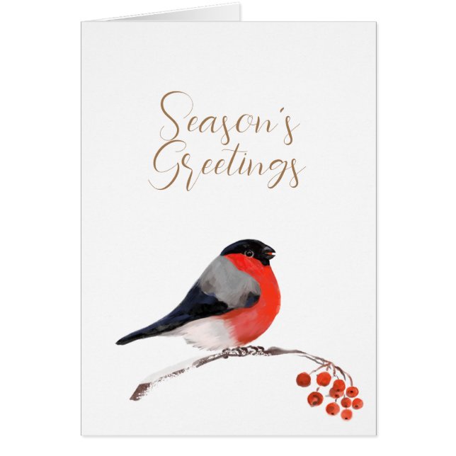 Joyeuses Fêtes avec carte Bullfinch reportée (Devant)