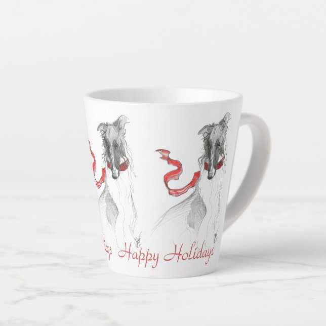 Joyeuses fêtes Borzoi Mug (Angle droit)