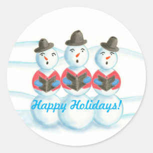Joyeuses fêtes Carolage Stickers Snowmen