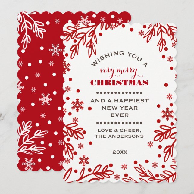 Joyeuses fêtes. Carte d'appartement de Noël person (Devant / Derrière)