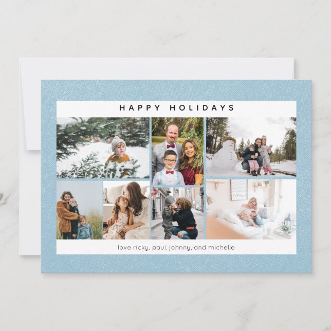 Joyeuses Fêtes Carte de neige et multi-photos (Devant)