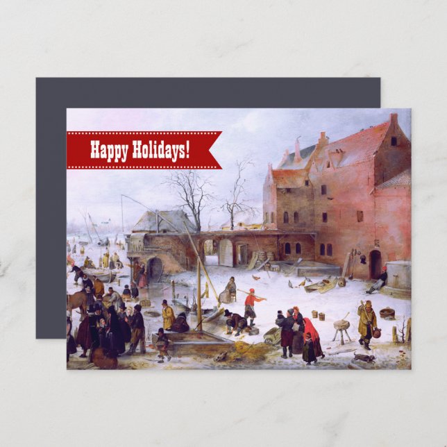 Joyeuses fêtes. Carte de Noël Fine Art (Devant / Derrière)