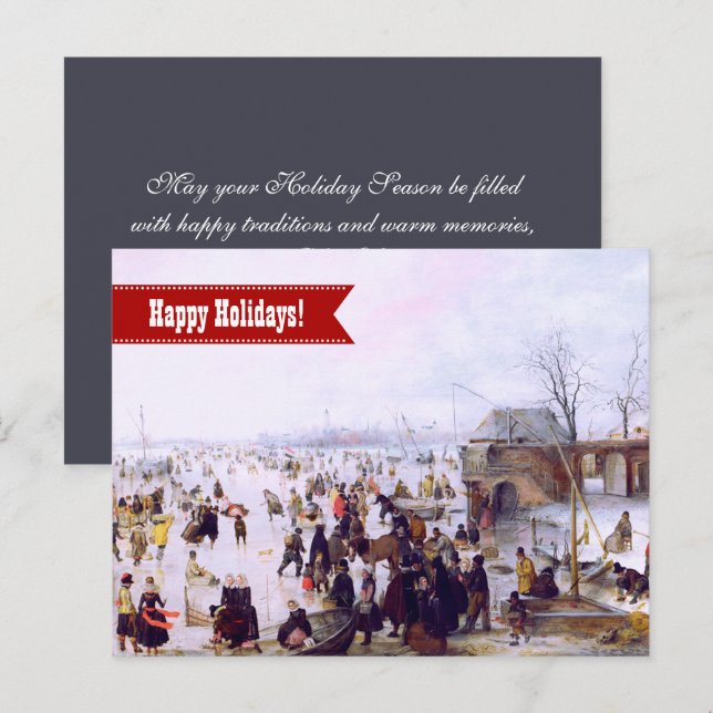 Joyeuses fêtes. Carte de Noël Fine Art (Devant / Derrière)