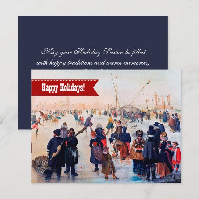 Joyeuses fêtes. Carte de Noël personnalisée (Devant / Derrière)