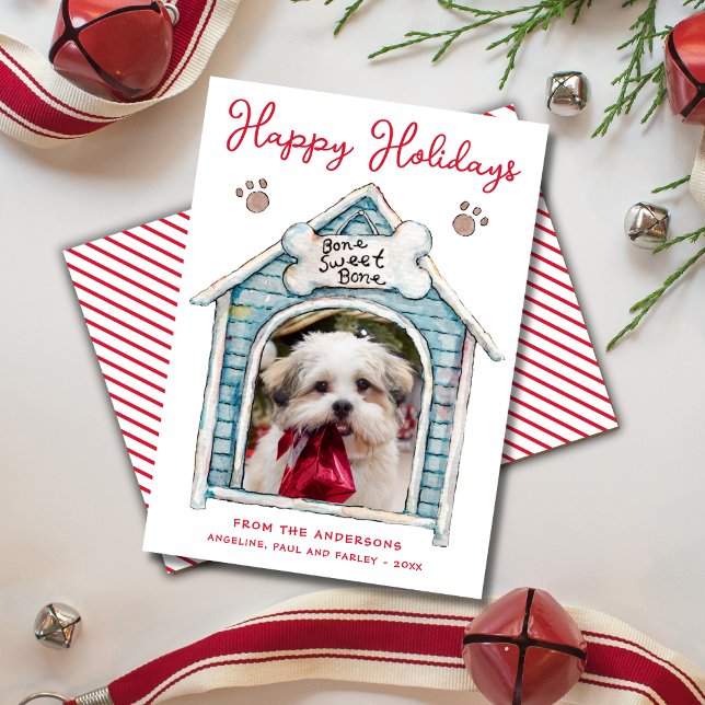Joyeuses Fêtes Carte de Vœux Photo d'Animal de Com (Créateur téléchargé)
