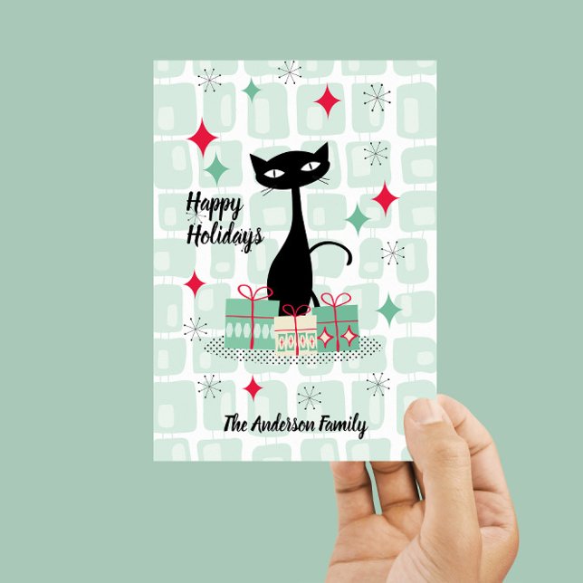 Joyeuses Fêtes, Carte Magnétique Chat de Noël Atom (Créateur téléchargé)