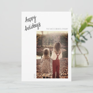 Joyeuses fêtes - Carte manuscrite minimaliste