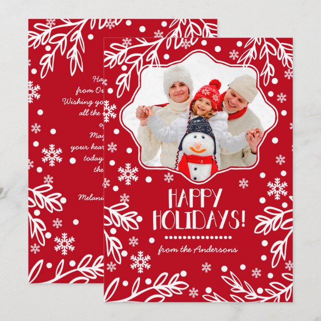 Joyeuses fêtes. Cartes photos plats de Noël person (Devant / Derrière)