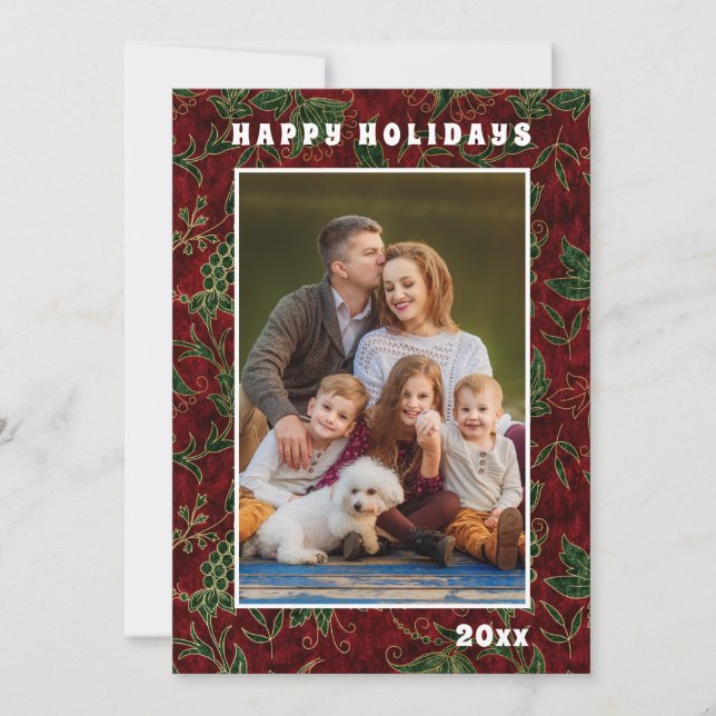 Joyeuses Fêtes Chic Festive Noël Famille Photo (Devant)