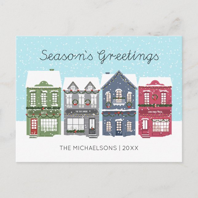 Joyeuses Fêtes Christmas Town | Carte de vacances  (Devant)