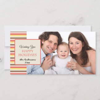 Joyeuses fêtes Colorful Stripes 2 Carte photo