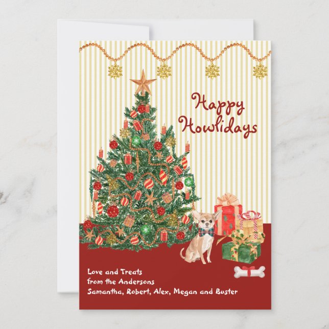 Joyeuses fêtes, comment Chihuahua présente un arbr (Devant)