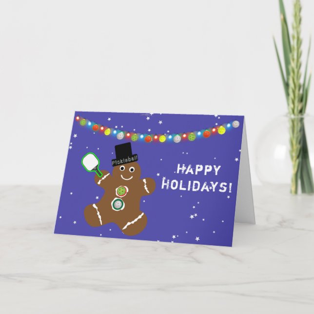 Joyeuses Fêtes de Pickleball ! - Carte de vœux pli (Devant)