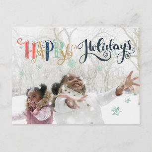 Joyeuses Fêtes Doodle Neige Carte de vacances ph