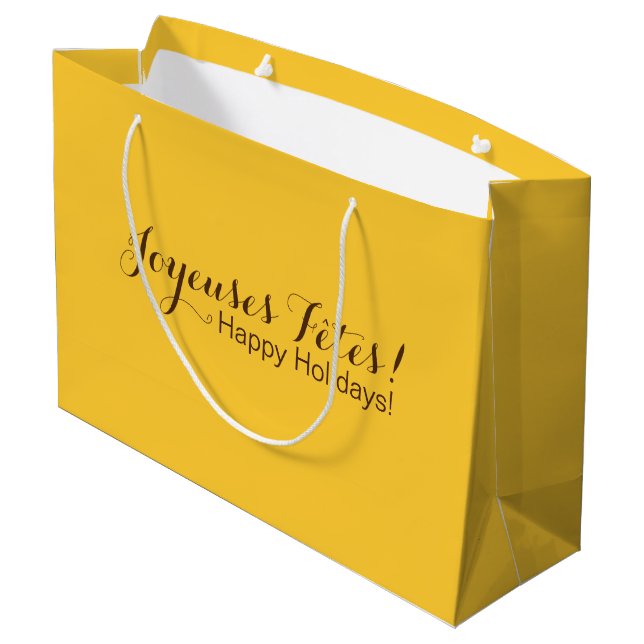 Joyeuses fêtes en sac cadeau français (Dos Angle)