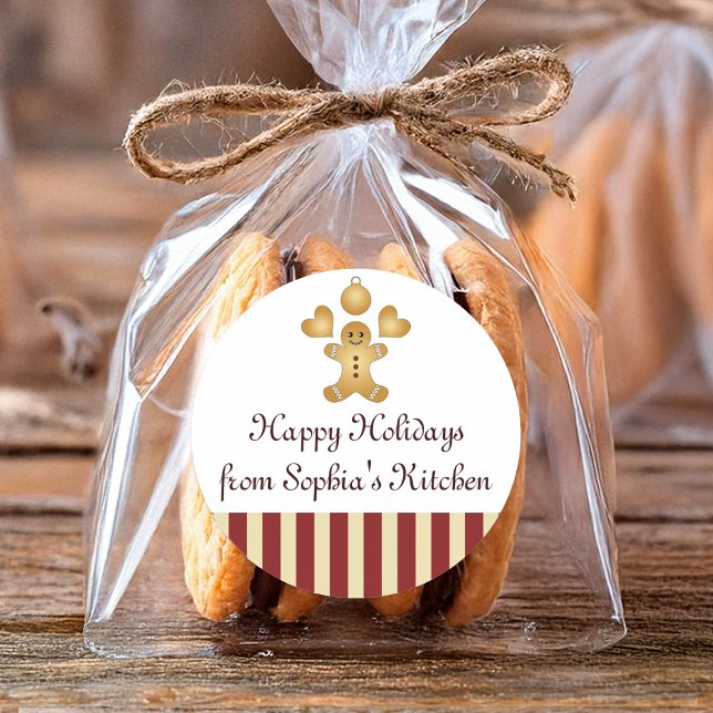 Joyeuses Fêtes Étiquette de Biscuit de Noël Maison (Créateur téléchargé)