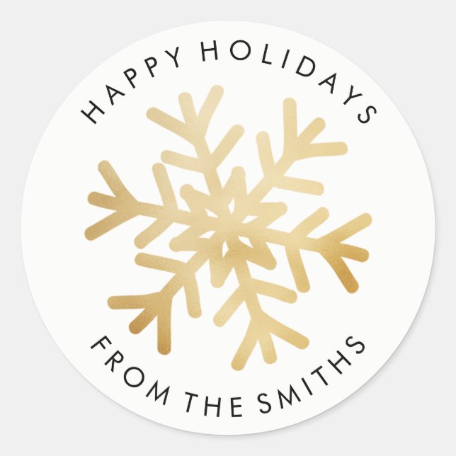 Joyeuses fêtes - Étiquette d'or de Noël (Devant)