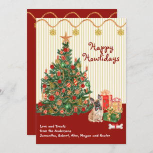 Joyeuses fêtes Française Bulldog Dog Tree présente