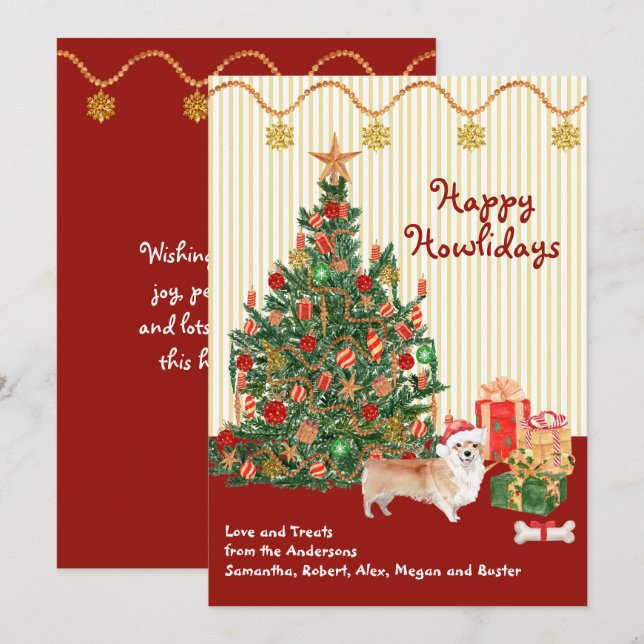 Joyeuses fêtes Howliday Corgi Tree présente (Devant / Derrière)