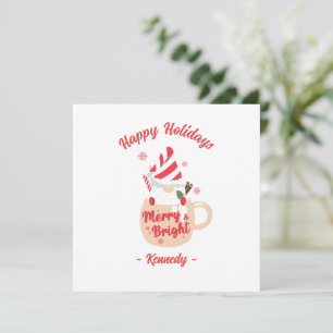 Joyeuses fêtes - Mug Rose Chaud cacao Joyer et bri