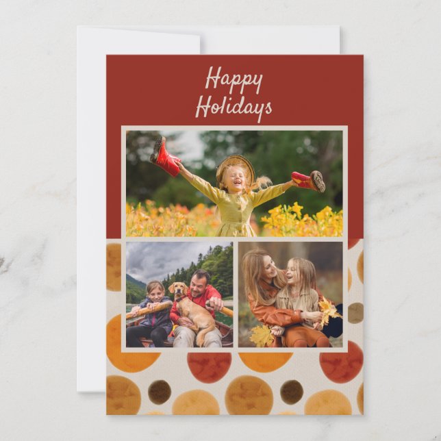 Joyeuses fêtes Noël Aquarelle moderne 3 Photo (Devant)