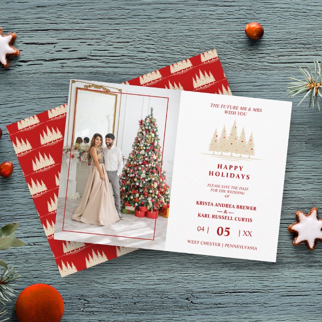 Joyeuses fêtes Noël Arbres Photo Mariage (Créateur téléchargé)