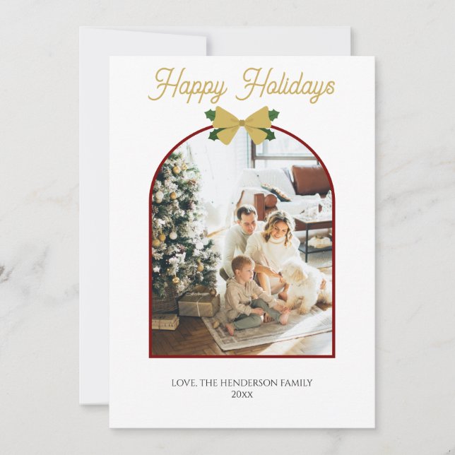 Joyeuses fêtes Noël Minimal Carte photo (Devant)