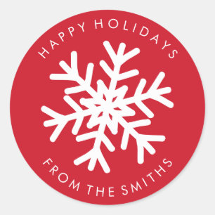 Joyeuses fêtes - Noël Rouge + Étiquette blanc