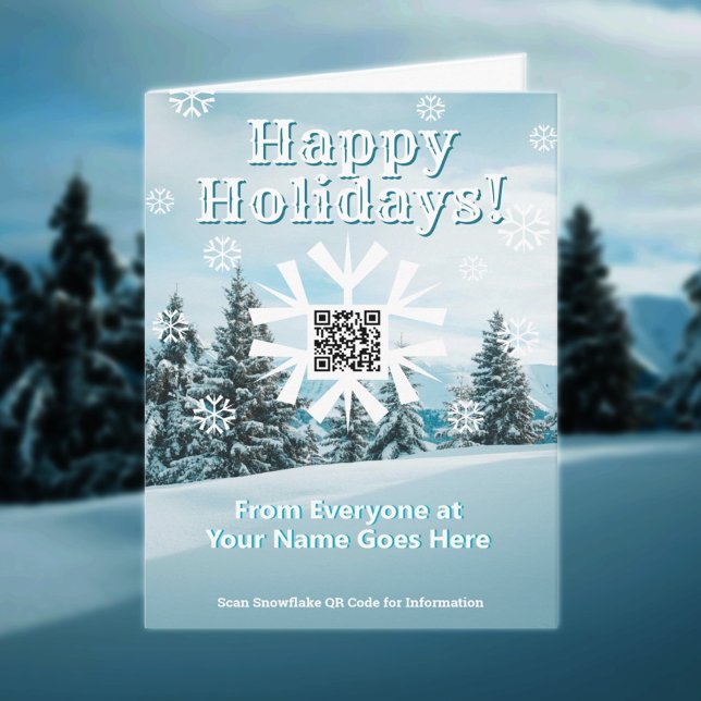 Joyeuses fêtes Petite carte de Noël Snowflake QR C (Créateur téléchargé)