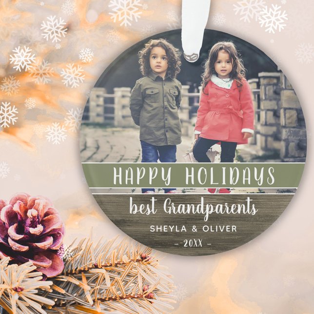 Joyeuses Fêtes Photo de Noël des Grands-Parents (Créateur téléchargé)