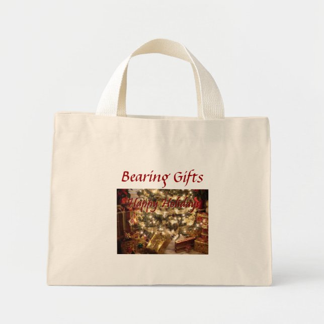 Joyeuses fêtes - Portant des cadeaux - Sac fourre- (Devant)