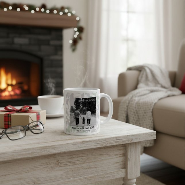 Joyeuses fêtes rétro saison salutations tasse de c (Créateur téléchargé)
