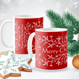Joyeuses Fêtes Rouge et Blanc Mug de Noël