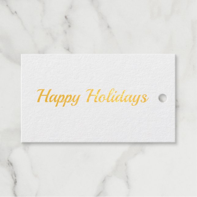joyeuses fêtes simple minimale étiquette cadeau en (Recto (horizontal))