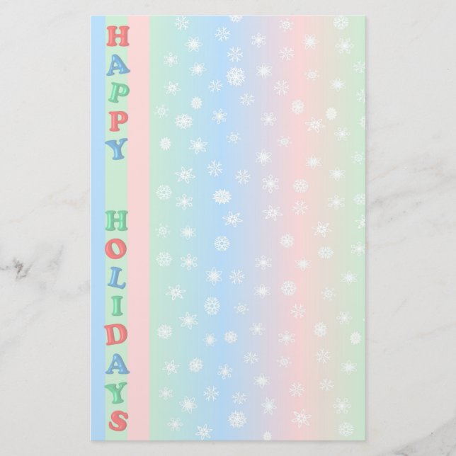 Joyeuses fêtes Snowflakes papeterie (Devant)